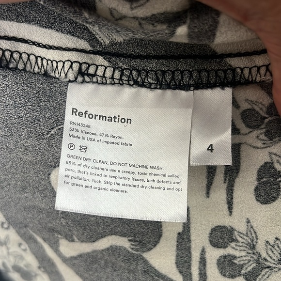 Reformation Persephone Print One Shoulder High Slit Midi Dress Sz 4 - Picture 6 of 14